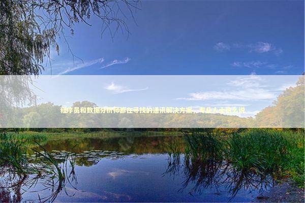 程序员和数据分析师都在寻找的通讯解决方案，专业人士这么说 IT技术